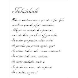 STENCIL POEMA FELICIDADE 15X20