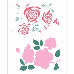 STENCIL FLOR ROSAS 20X25