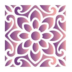 STENCIL LADRILHO FLOR 10X10 .
