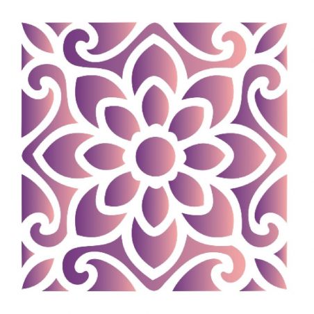 STENCIL LADRILHO FLOR 10X10 .