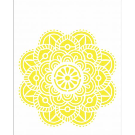 STENCIL MANDALA FLOR VITRAL 20X25