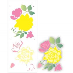 STENCIL FLOR ROSAS 17X42