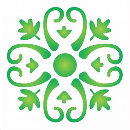 STENCIL ARABESCO FOLHAS 10X10 .