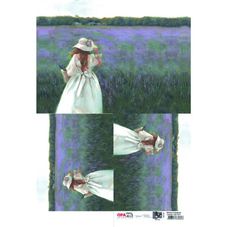 OPAPEL MENINA NO CAMPO DE LAVANDA 30X45