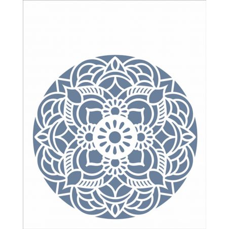 STENCIL FLOR REDONDA 20X25