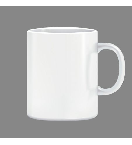 Taza blanca de plástico para sublimación