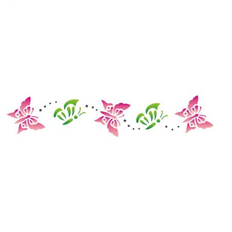STENCIL BORBOLETAS DELICADAS 6X30
