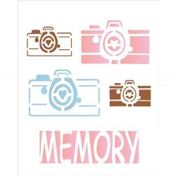 STENCIL CAMERA MEMORY 20X25